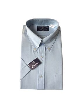 Cirulli Blue Short Sleeve Permanent Press Button Down Shirt Men’s 14.5 15.5 NWT